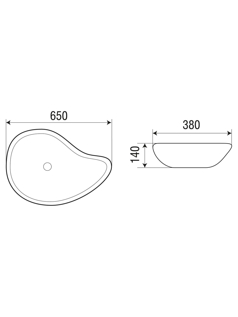 Раковина накладная WeltWasser WW  ELBACH 1090 650х380х140