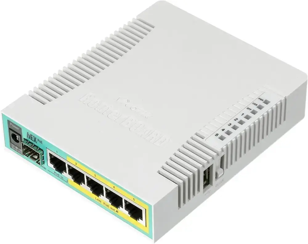 Маршрутизатор MikroTik hEX PoE 5xGbLAN 1xSFP Passive PoE RB960PGS