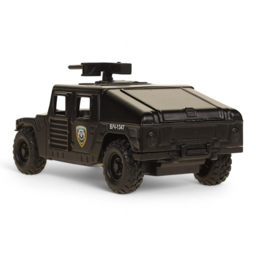 Модель ин. мет. "Военный внедорожник" 12см. двери, багажн, черн, коробка HAMVE-12-BK (Технопарк)