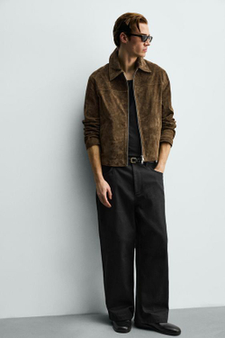 ZARA БРЮКИ RELAXED FIT, ЧЕРНЫЙ