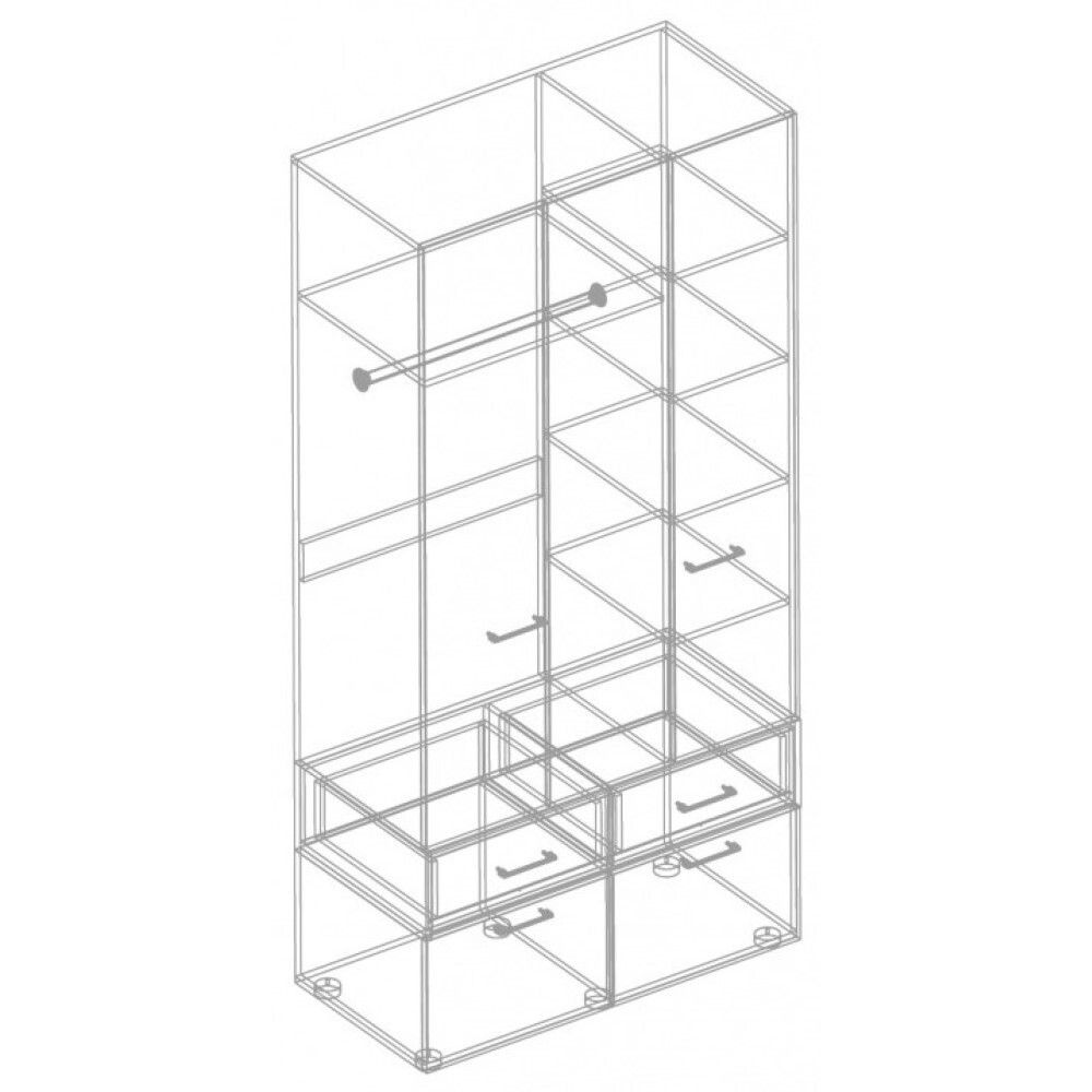 Шкаф 5-ств с 2 ящиками, МС "Анита"