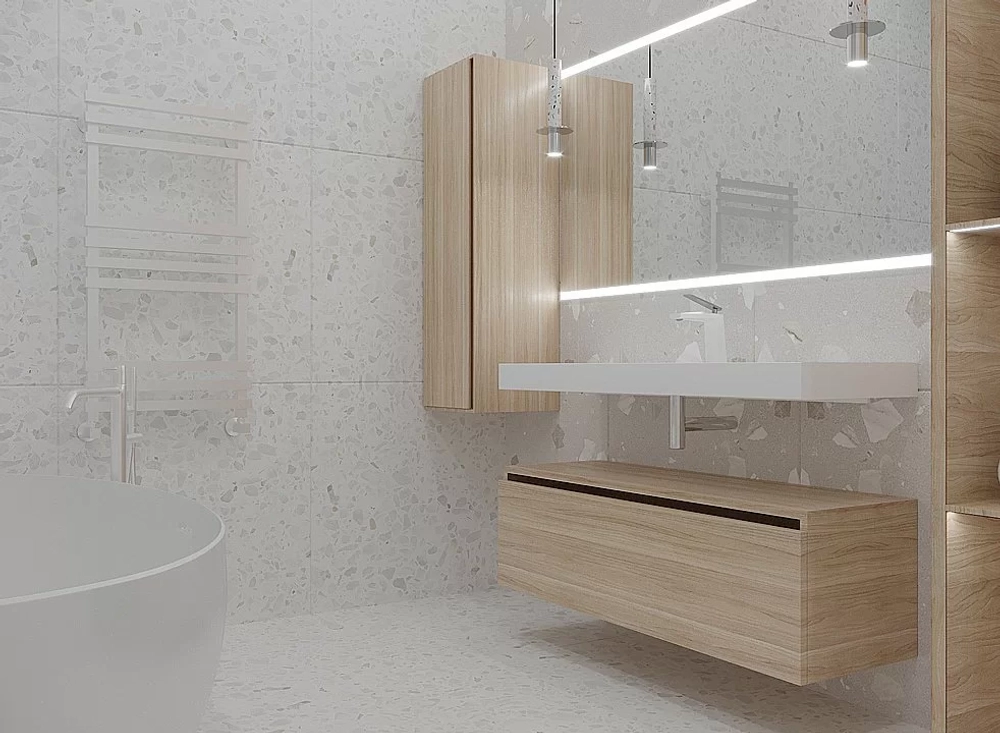 Тумба с раковиной Armadi Art Flat 60/120 светлый дуб