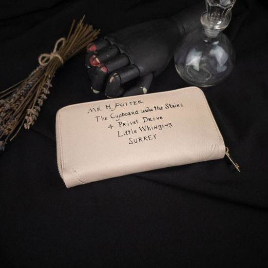 Большой кошелек Гарри Поттер с гербом и печатью Хогвартс, р-р 19х10,5х2,5см (слоновая кость)