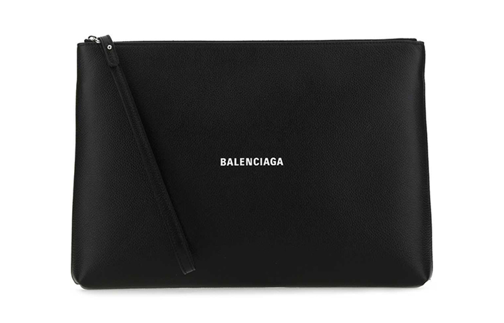 Balenciaga Cow Leather Clutch Men"s Black