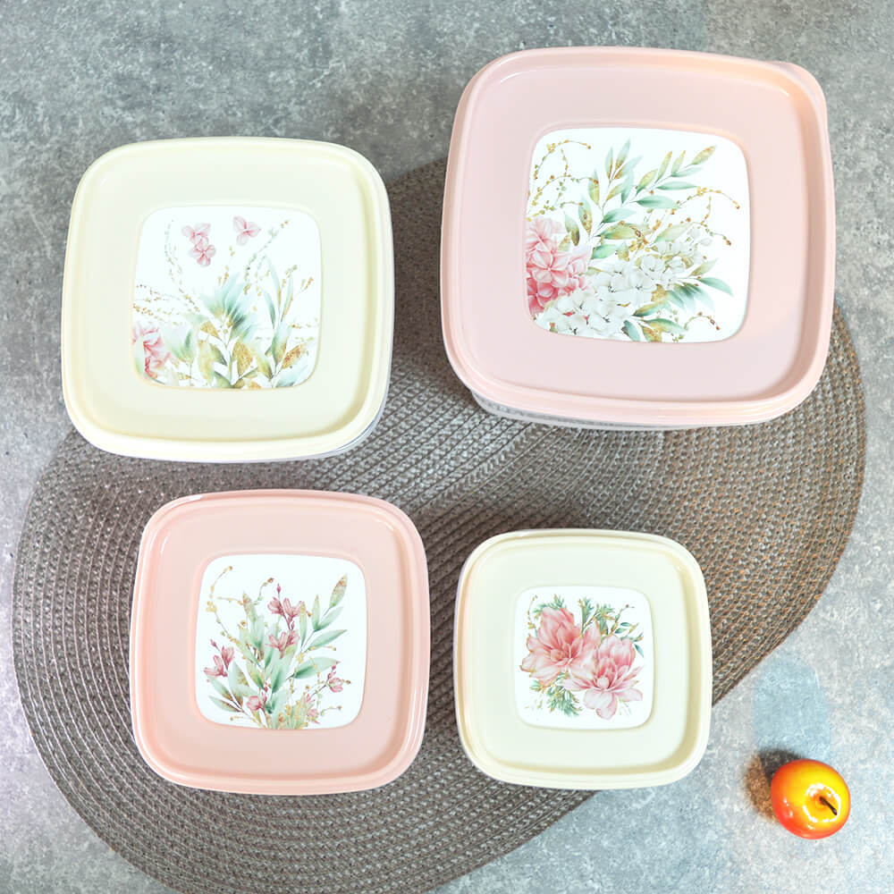 Комплект контейнеров 4шт (0,45л, 0,75л, 1,2л, 2л) "Clever", микс-1