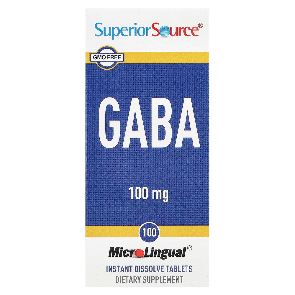Superior Source, ГАМК, 100 мкг, 100 быстрорастворимых таблеток MicroLingual®