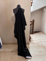 Костюмно-плательный смесовый твид с люрексом (Versace, 70%вискоза/10%люрекс/20%полиамид, Черный фон/золотые вспышки, 127, 476 гр/м2)