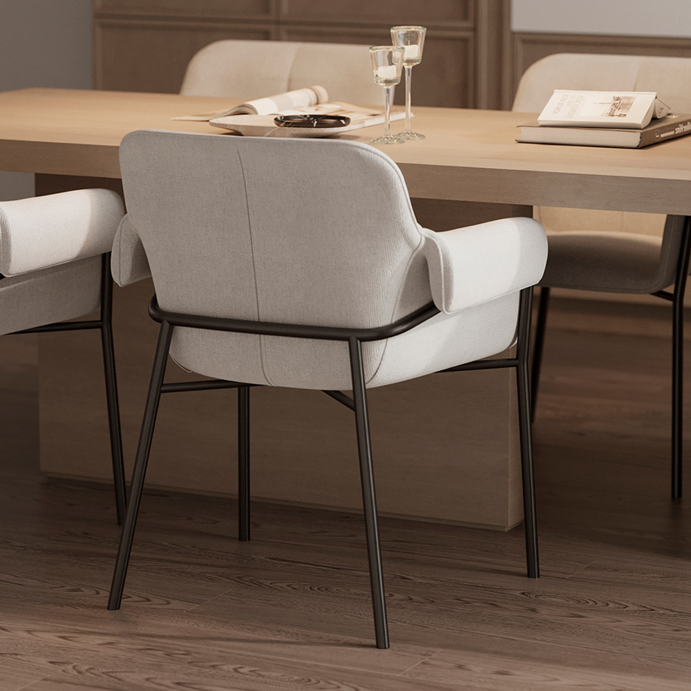 Стул aline, шенилл, светло-серый