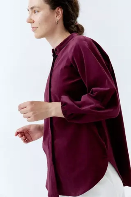 Рубашка покроя реглан бордового цвета