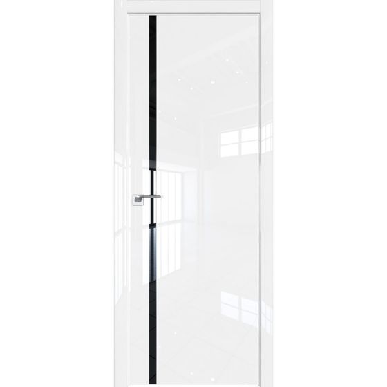 Межкомнатная дверь глянцевая Profil Doors 122LK белый люкс со вставкой