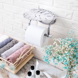 Держатель для туалетной бумаги Monstera Deliciosa (Монстера) Античное серебро