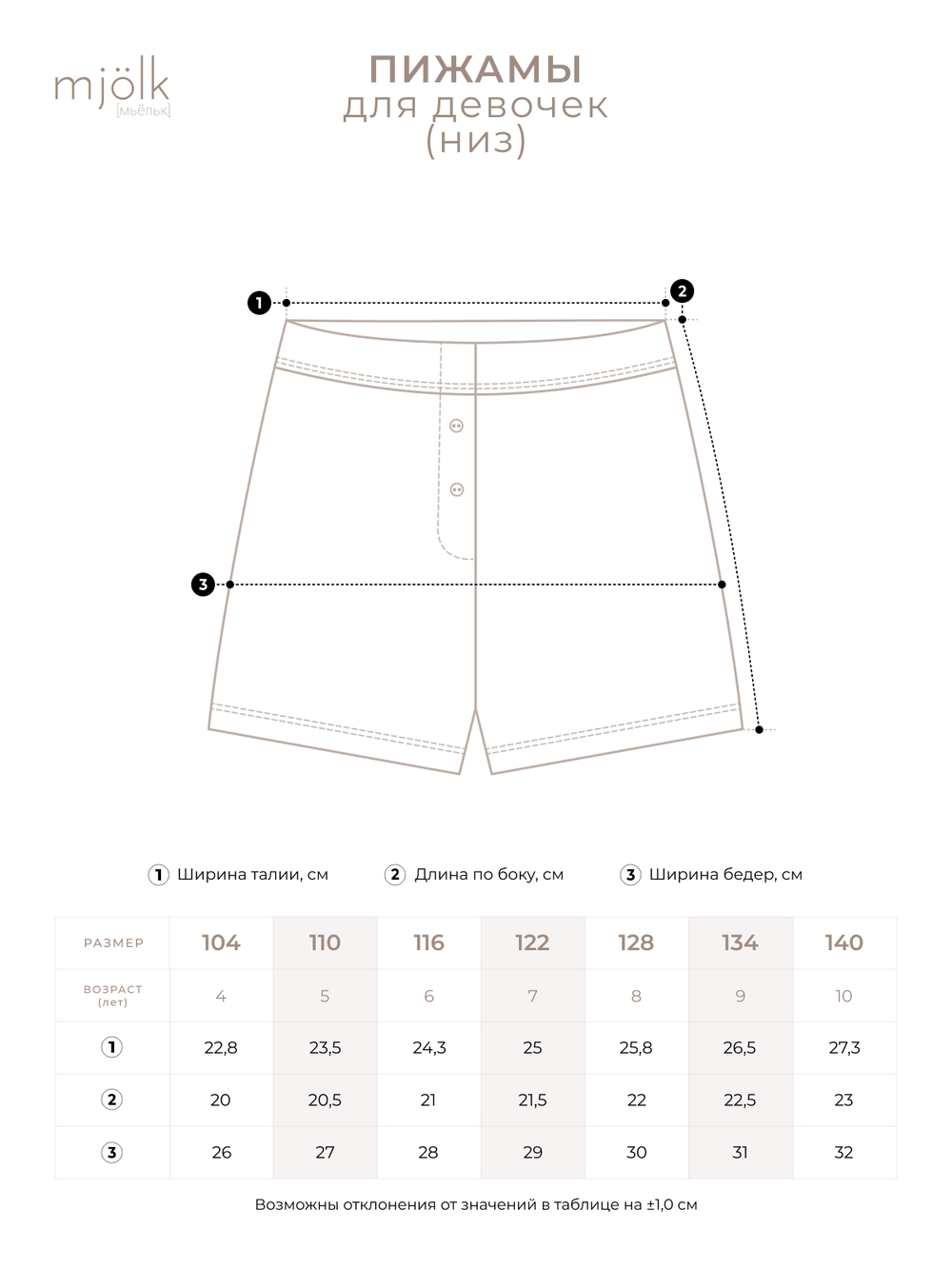 Пижама ажурная для девочки Mjölk Экрю, уценка