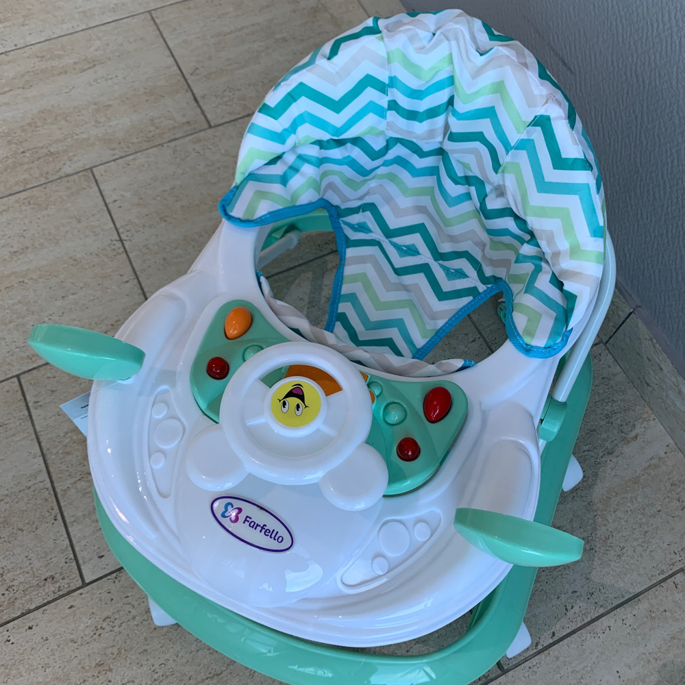Ходунки детские Farfello арт.6760 (Мятный, принт линии)