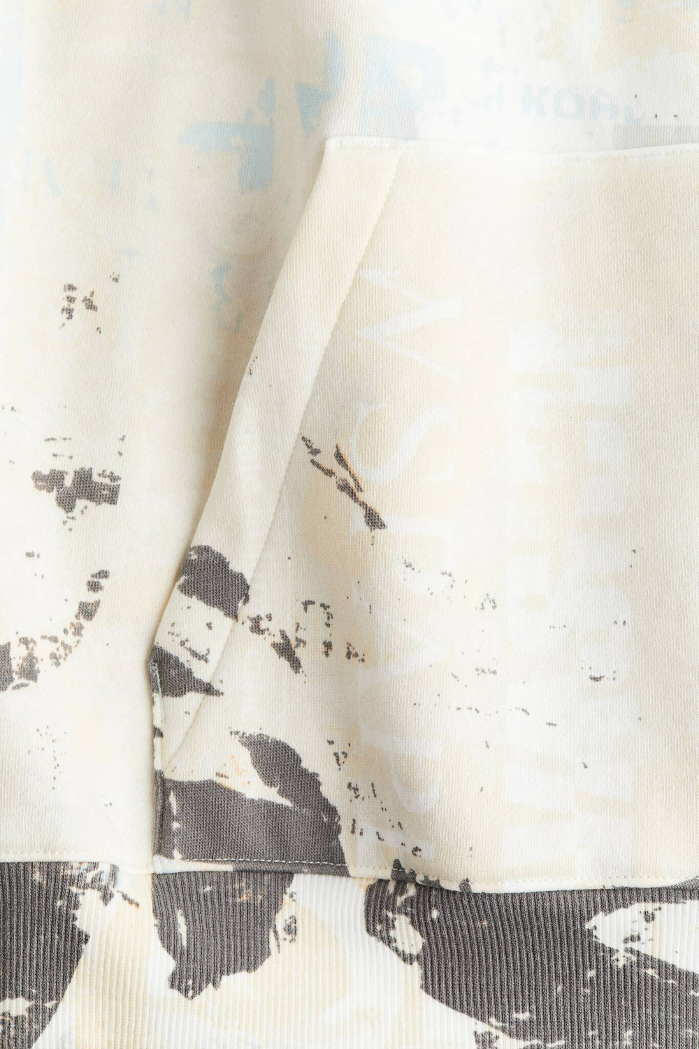 H&M Толстовка с капюшоном и принтом, белый