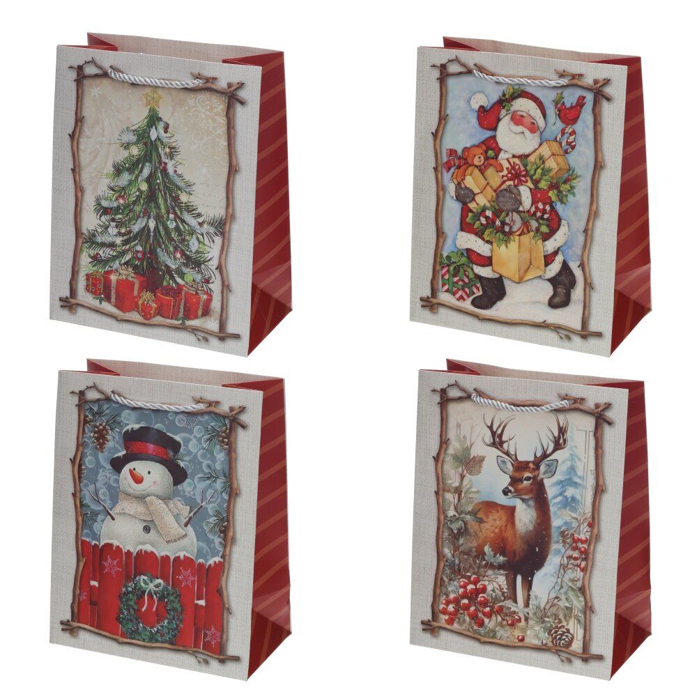 GAEM Пакет подарочный S (бумага 210г/м2, блок 12шт), L18 W10 H23 см, 4в.