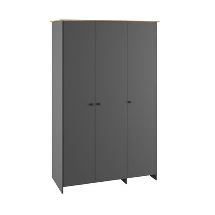 Шкаф для одежды распашной с полками и штангой Дуб крафт золотой/Графит 139,4х52,3х210 см