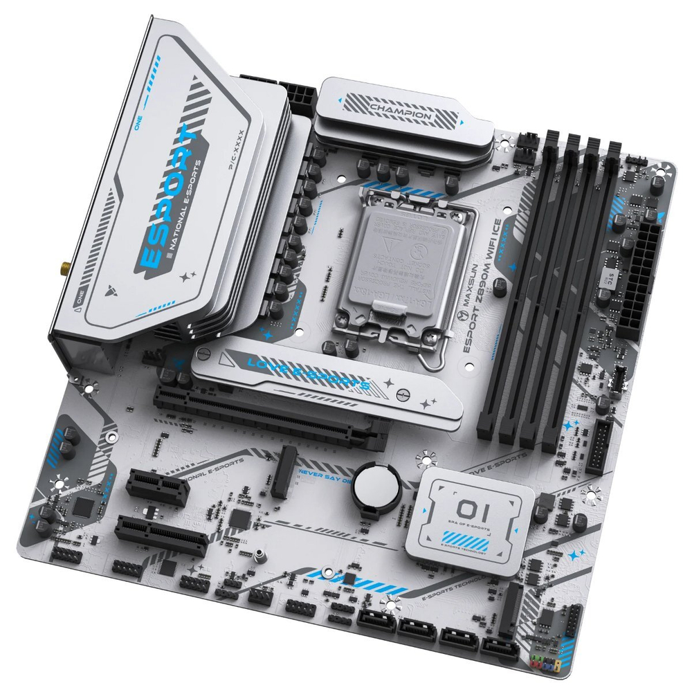 Материнская плата MAXSUN MS-eSport Z890M WIFI ICE, LGA1851, DDR5, ATX