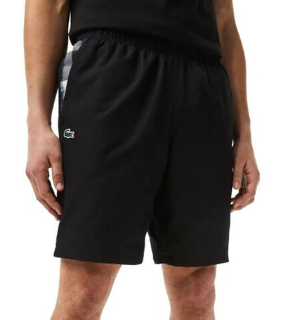 Мужские теннисные шорты Lacoste Tennis Checked Colourblock Shorts - black/white