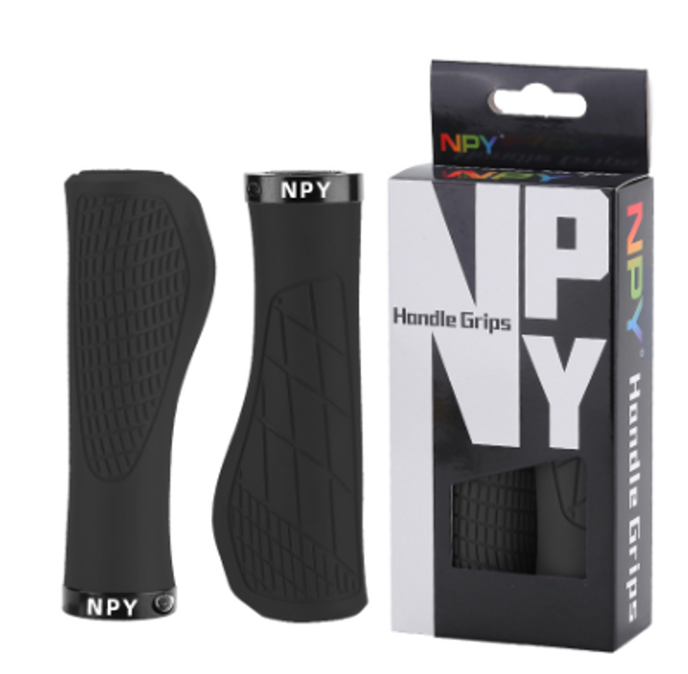 Грипсы эргономичные NPY-S133 черные с черным метал. зажимам 22*130мм