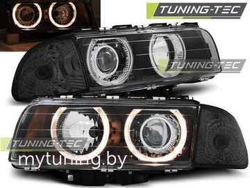 Передние фары angel eyes black для BMW 7 E38 94-98