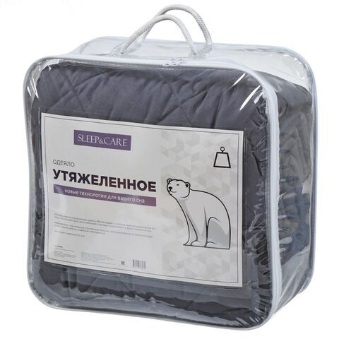 Одеяло 2-сп, 180 х 210 см, Тяжелое, полиэф в-но, 100 г/м2, всесезон, чехол 100% хл,сатин