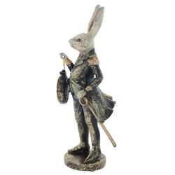 GAEM Фигурка декоративная "Кролик" с часами (LR44x1), L13,5 W11 H30,5 см