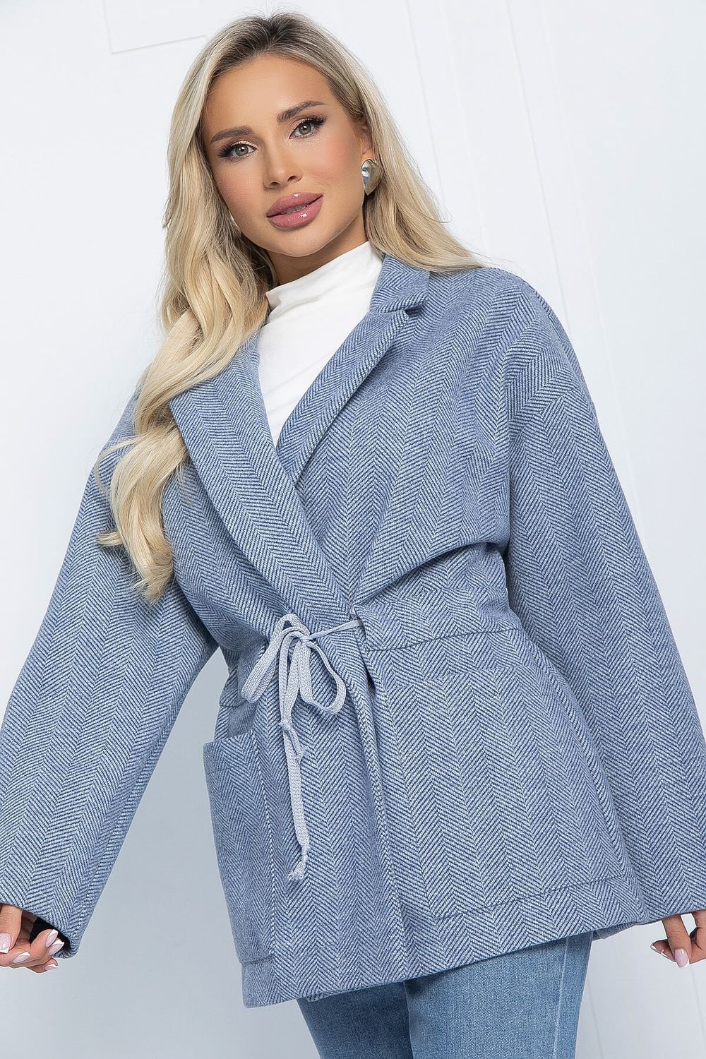 Пальто- пиджак (серо-голубое) П11549 LT Collection