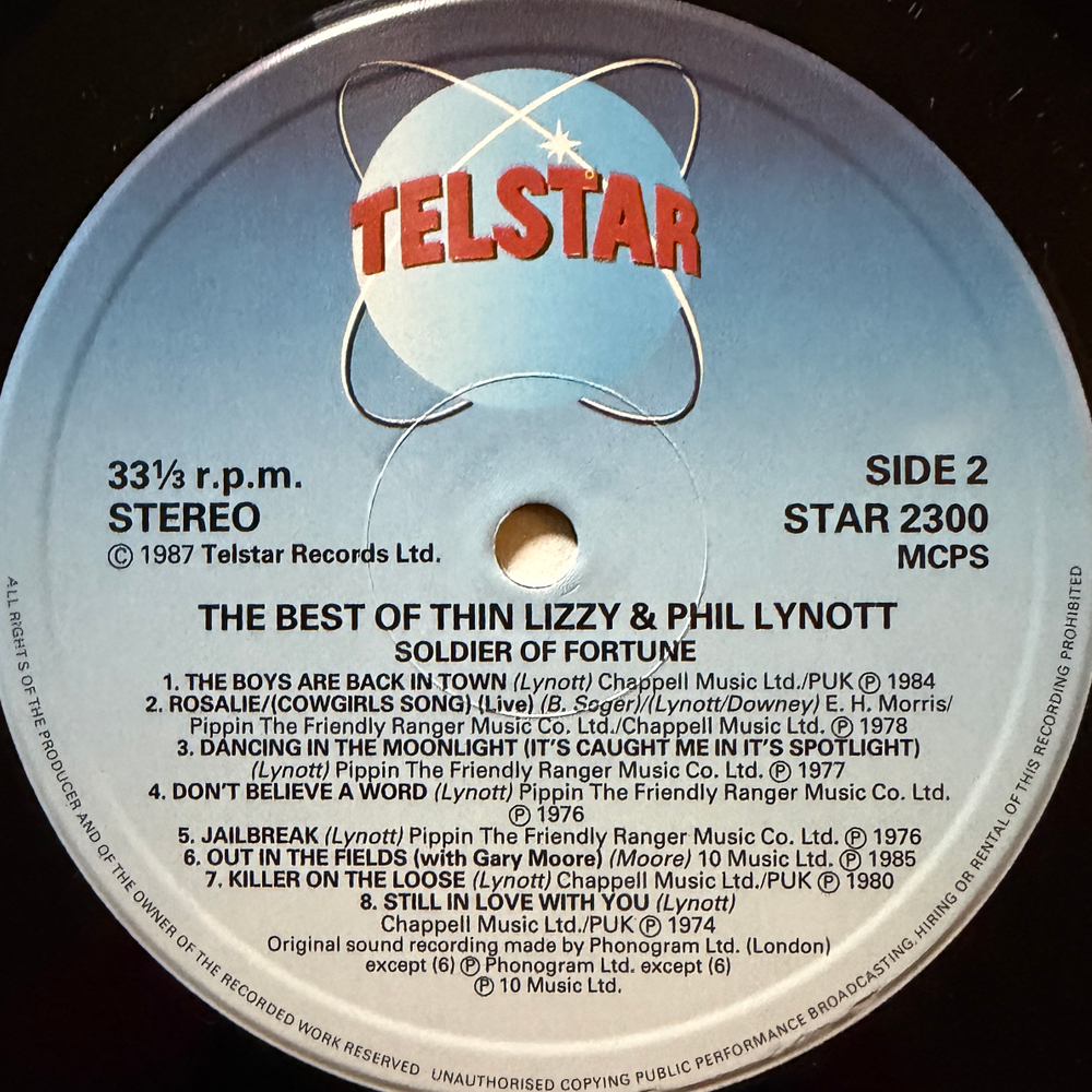 Phil Lynott And Thin Lizzy – The Best Of - Soldier Of Fortune (Англия 1987г.) Т