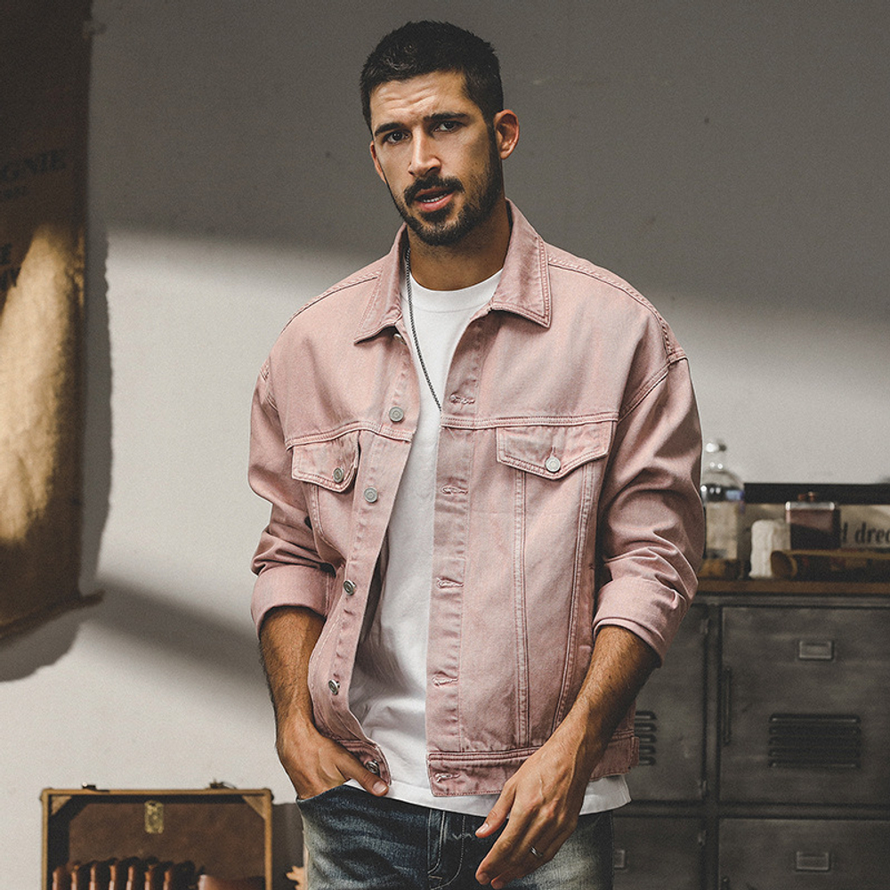 Джинсовая мужская куртка из классической винтажной ткани,сезон весна-осень