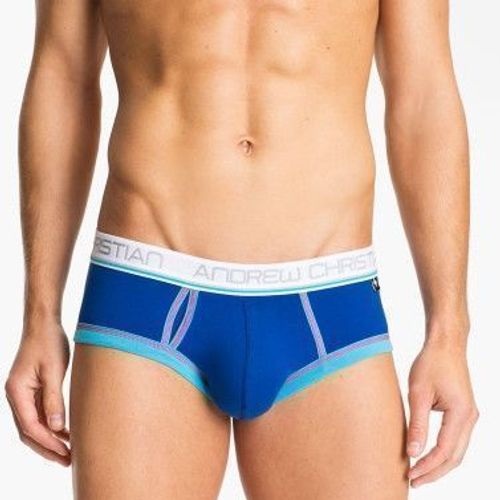 Мужские трусы брифы синие Andwer Christian Tighty Whitie Punked Brief Blue AC3-M120