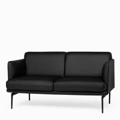Диван Bisq 156 см, черная кожа