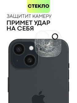 Стекло на камеру BROSCORP для Apple iPhone 15 (арт.IP15-CLEAR-CAM-GLASS )