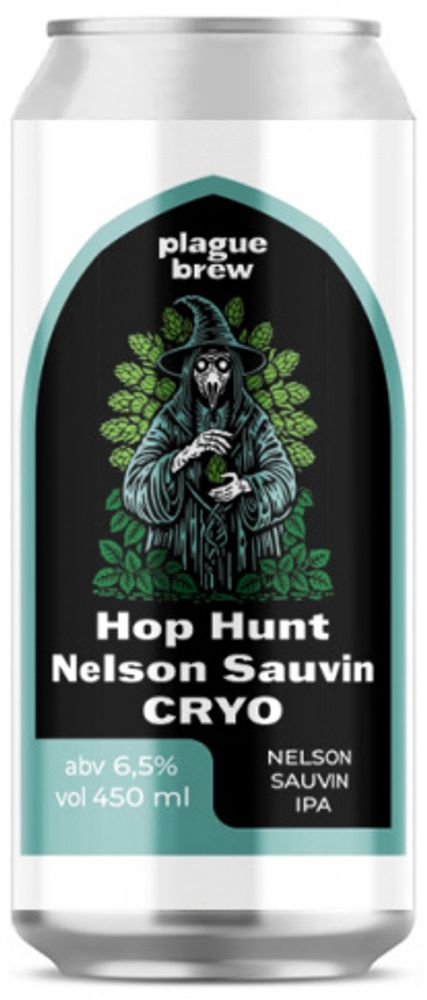 Пиво Плейг Хоп Хант Нельсон Савин Крио / Plague Hop Hunt Nelson Sauvin Cryo 0.45 - банка