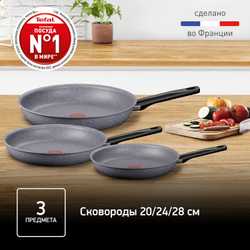 Набор сковород Tefal Natural ON 3 предмета 20/24/28 см G2809072