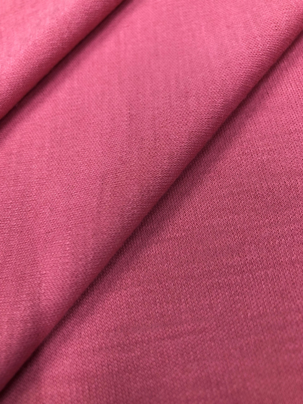 Ткань трикотаж Кулирка вискозная цвет розовый , артикул 325779