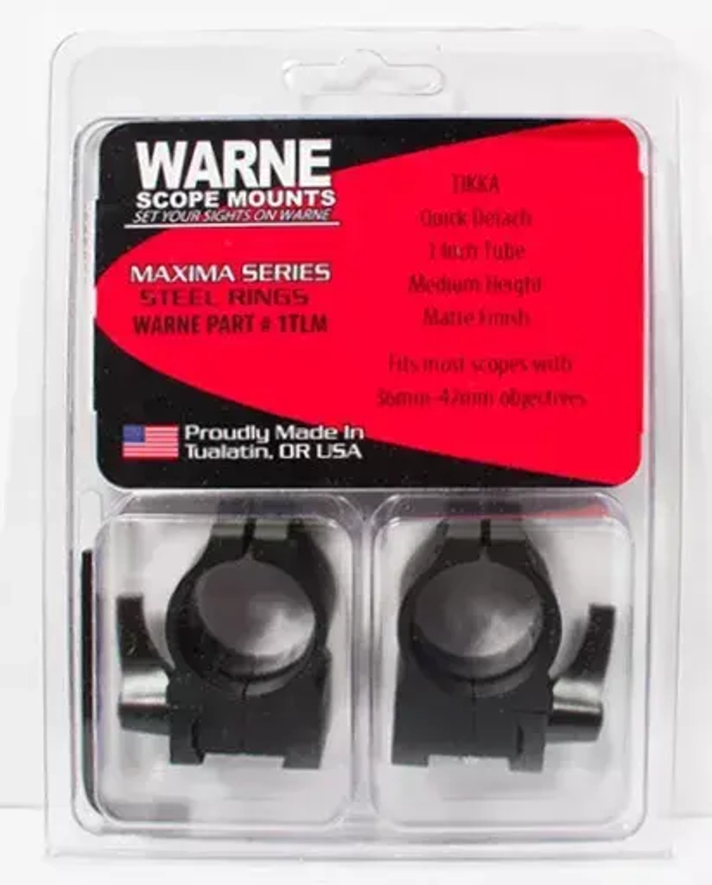 Крепления Warne TIKKA 1" QD Medium (1TLM)