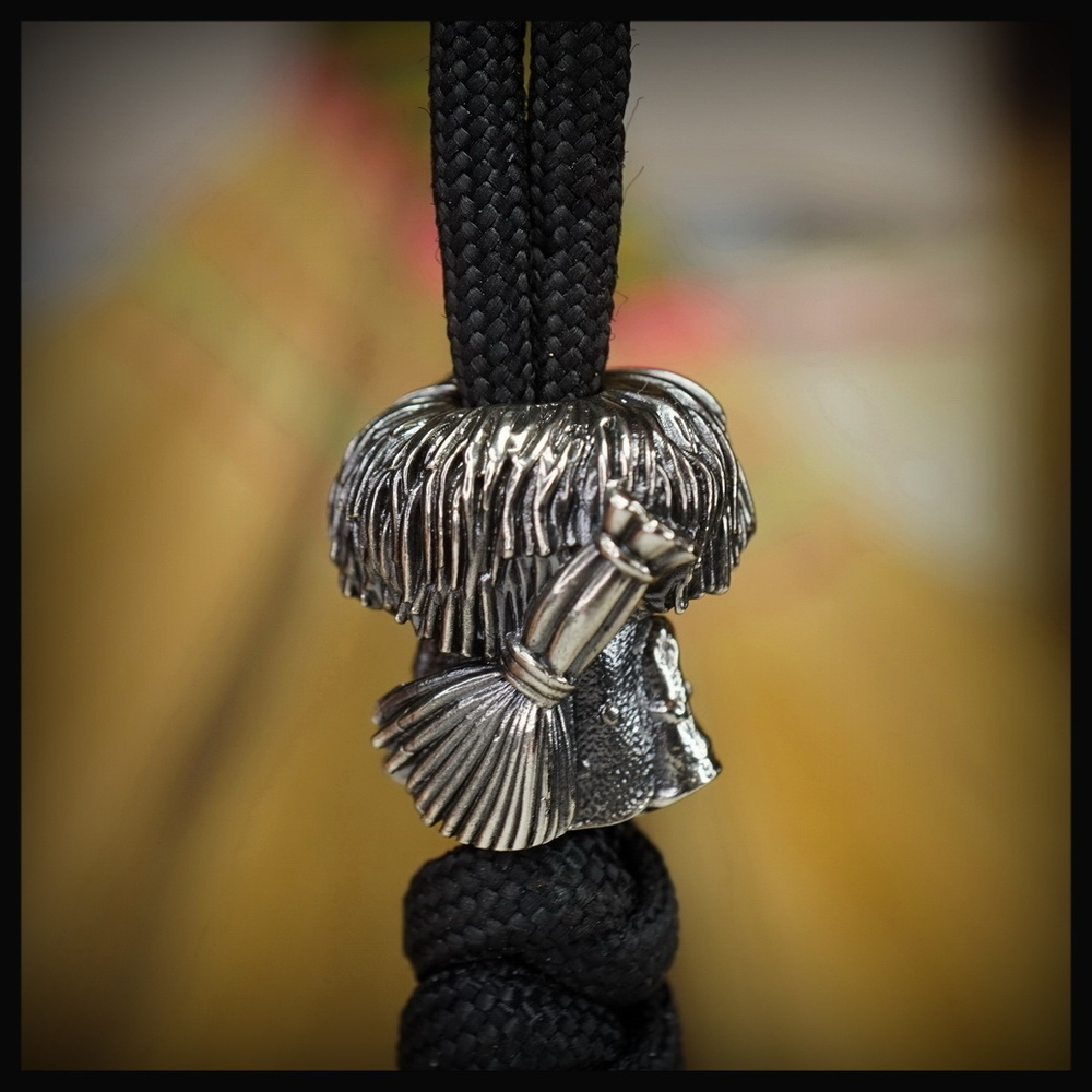 Темлячная бусина "Домовенок" для ножей , мельхиор