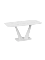 Стол Фабио Белый матовый, мрамор 130х80х75 см