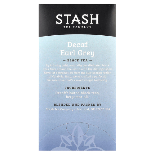 Stash Tea, черный чай, с бергамотом, без кофеина, 18 чайных пакетиков, 33 г (1,1 унции)