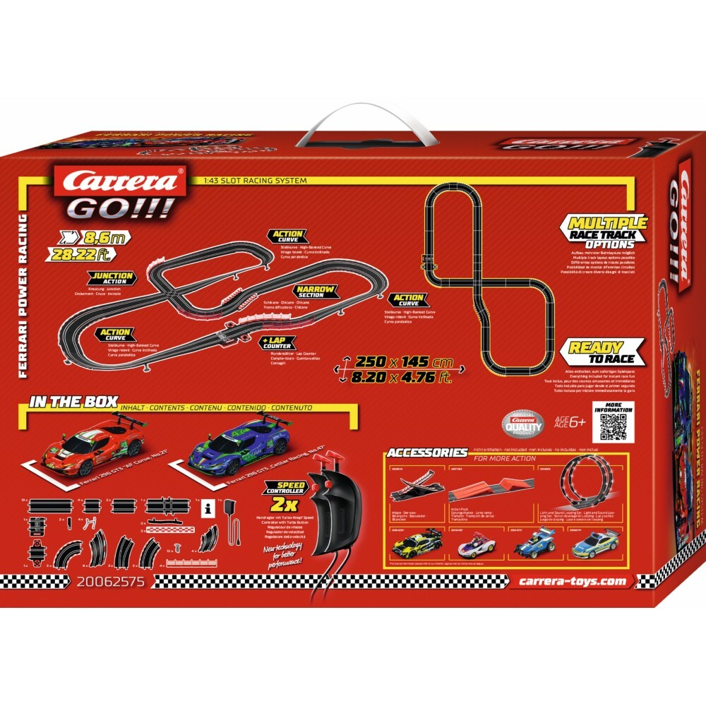 Carrera GO!!! - Автотрек 8,6 м Ferrari Power Racing + 2 машинки 62575 / артикул   62575  / GTIN 4007486625754