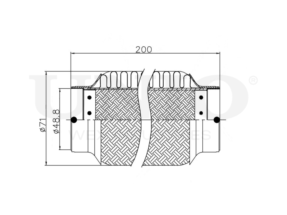 Гофра глушителя 48x200 мм InnerBraid UNIO EXP-48200