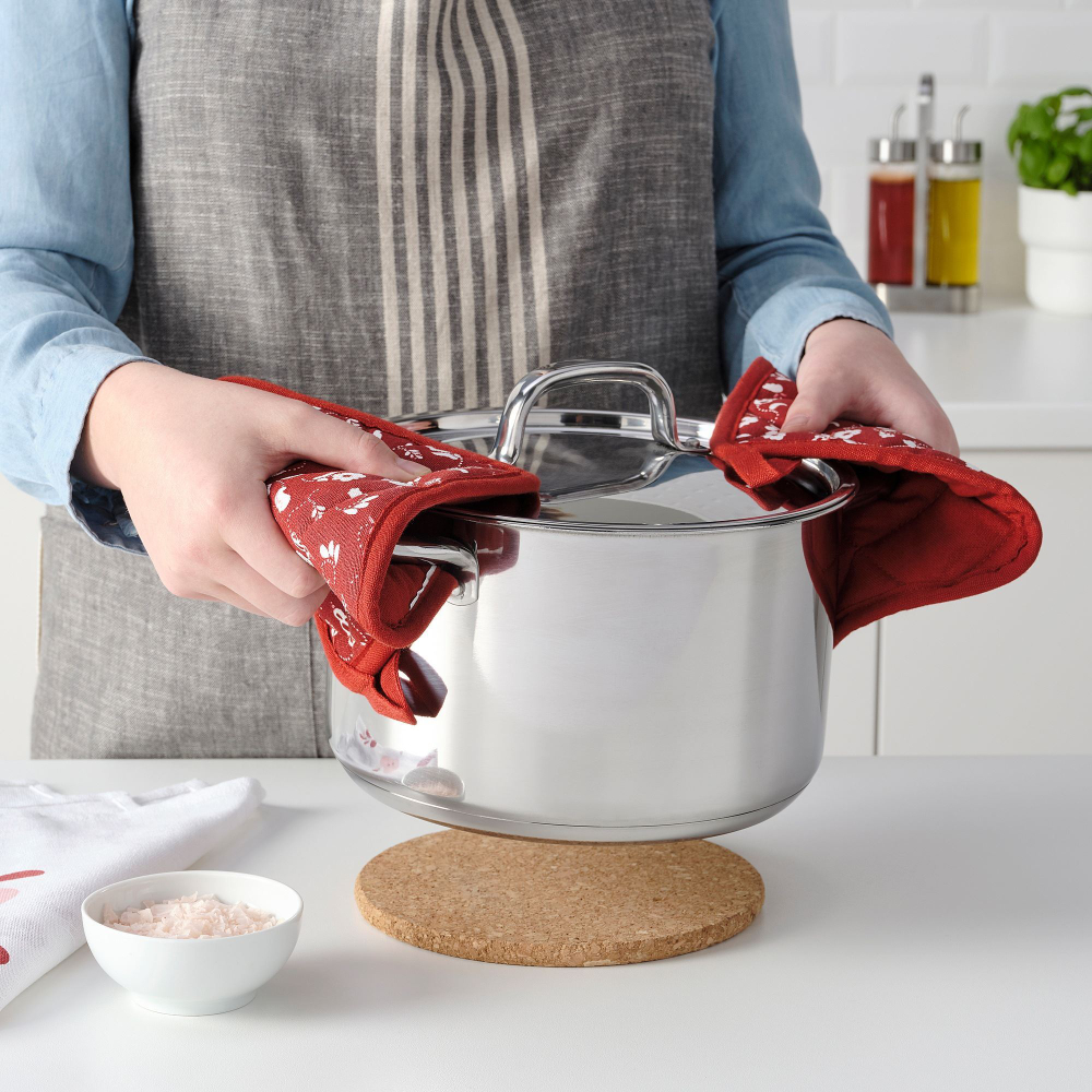 Набор прихваток IKEA INAMARIA (ИНАМАРИЯ), Красный, 19х19 см, 2 шт