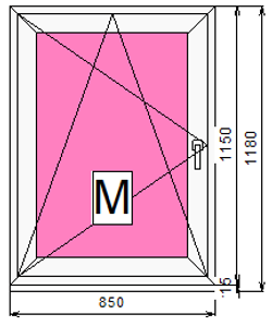 Пластиковое окно с поворотно-откидной створкой 1150 х 850 ТермА Эко + Москитная сетка