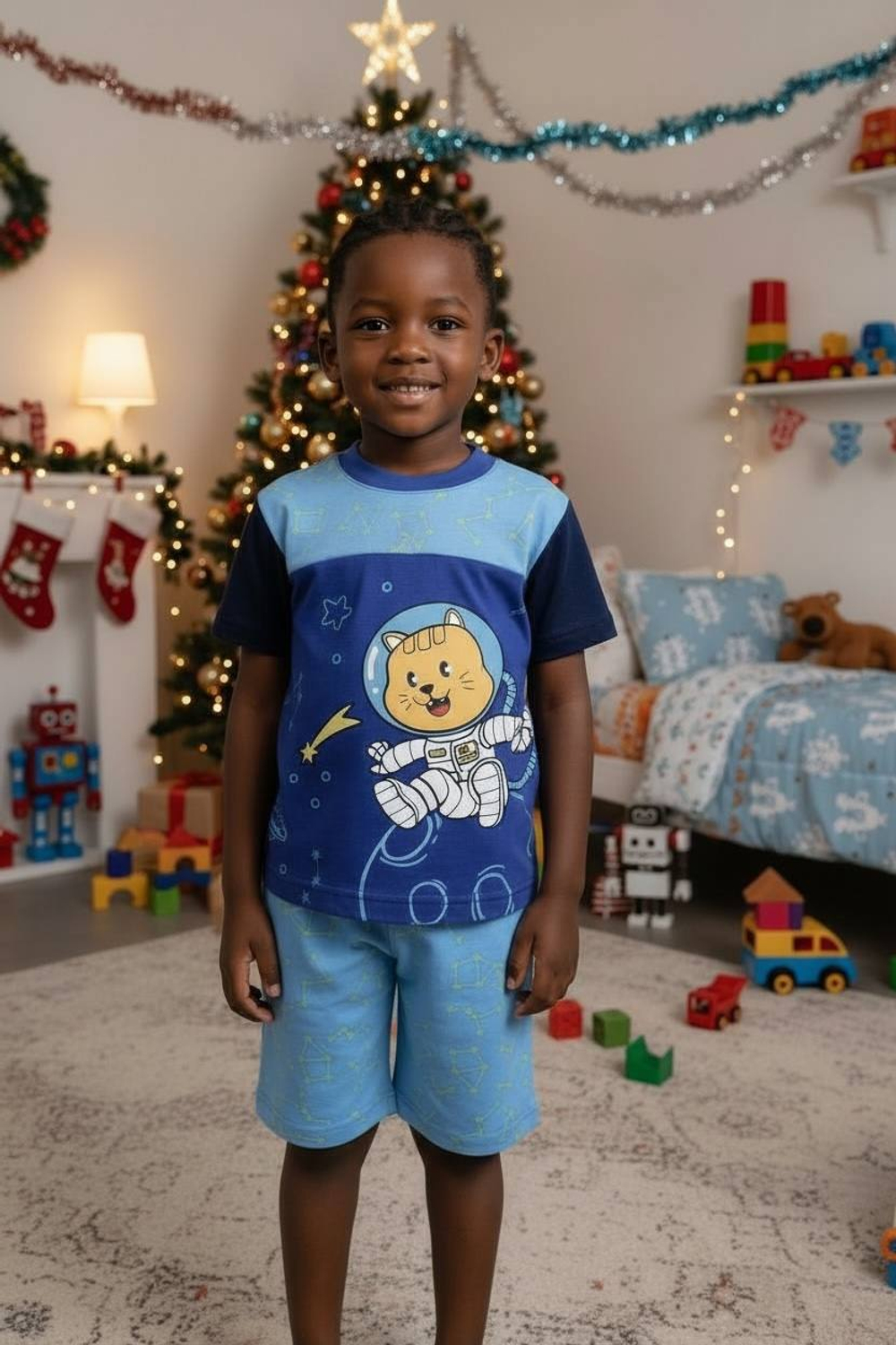 Пижама детская бриджи и футболка из хлопка