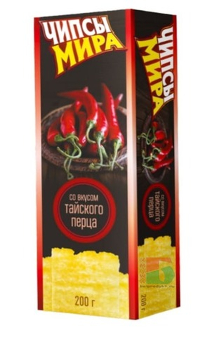 Чипсы "Мира" со вкусом тайского перца 200г. Машпищепрод