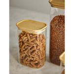 Банка для хранения прямоугольная glass bamboo, 1,3 л