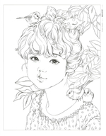 Poetry and girl. Coloring book