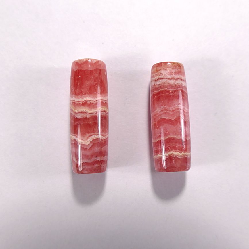 Бусина из родохрозита, класс ААА, фигурная, 10x24 - 10x30 мм (овал объемный, гладкая)