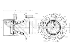 Ступица задняя (с ABS) UNIO HUB-20265