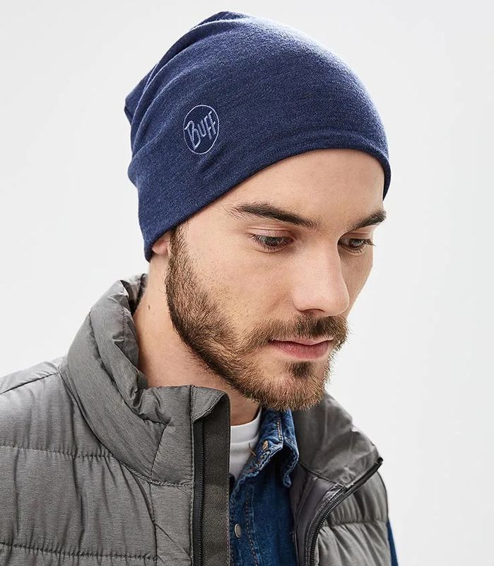 Теплая шерстяная шапка-бини Buff Denim 2020 Фото 2